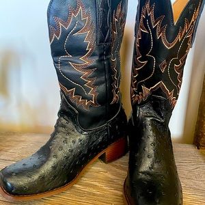 Faux ostrich fashion boot